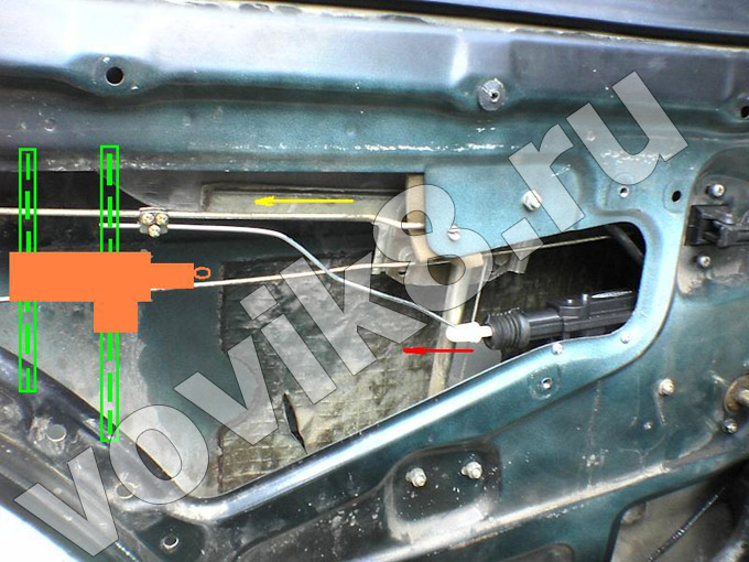 Внутренний замок водительской двери ваз , схема, снятие и регулировка