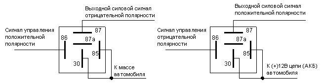 Как подключить автомобильное реле  контактное схема подключения